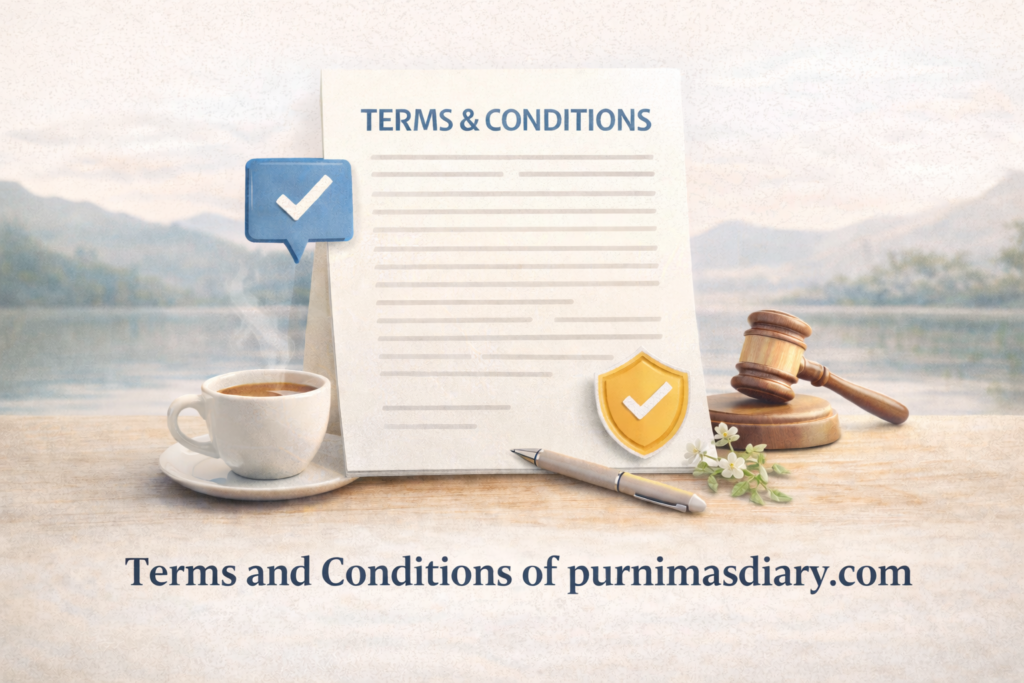 Terms and Conditions of purnimasdiary.com – official website policy page